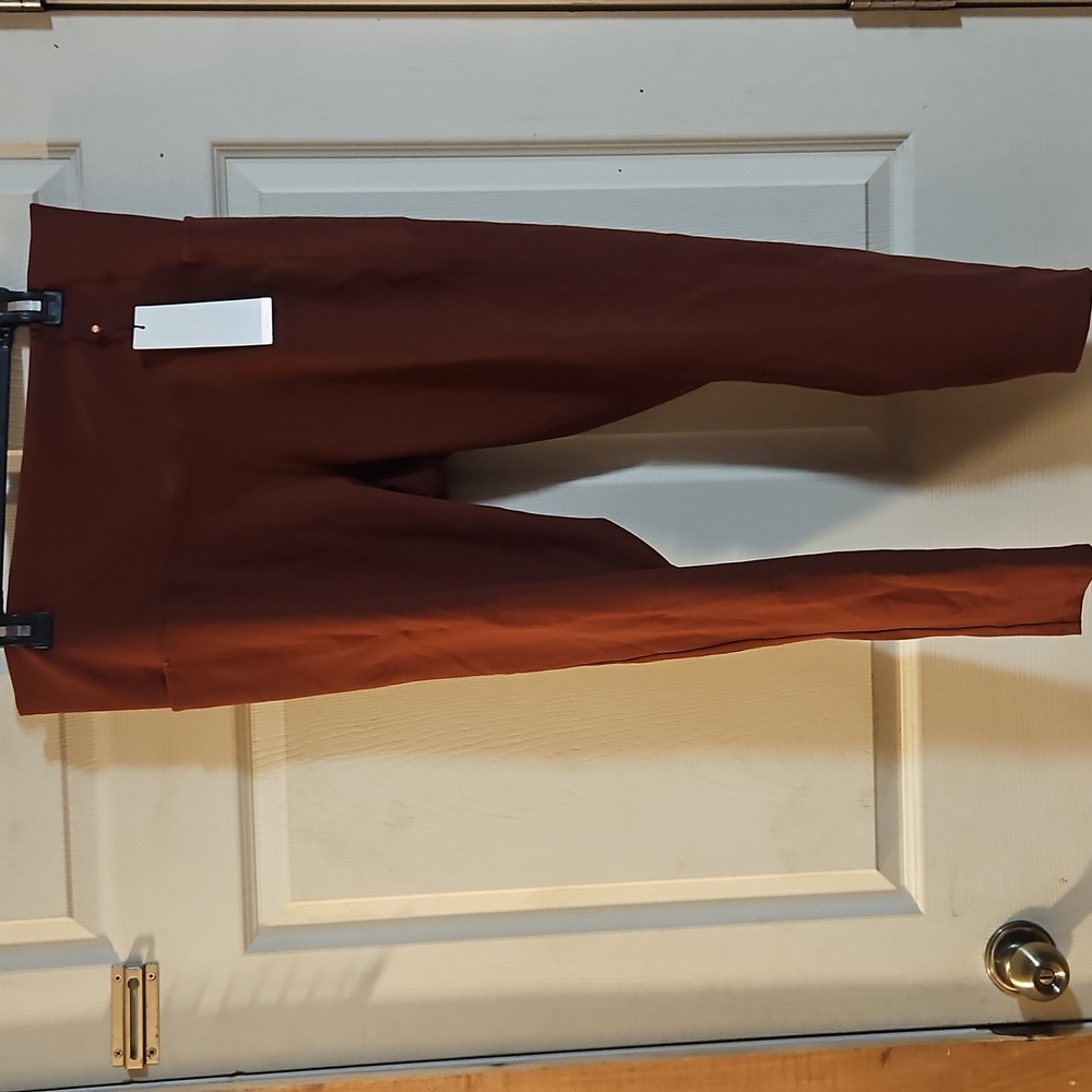 CALIA Women's Seamed Ribbed Essential 7/8 Legging: RED BROWN: NWT: SZ XXL